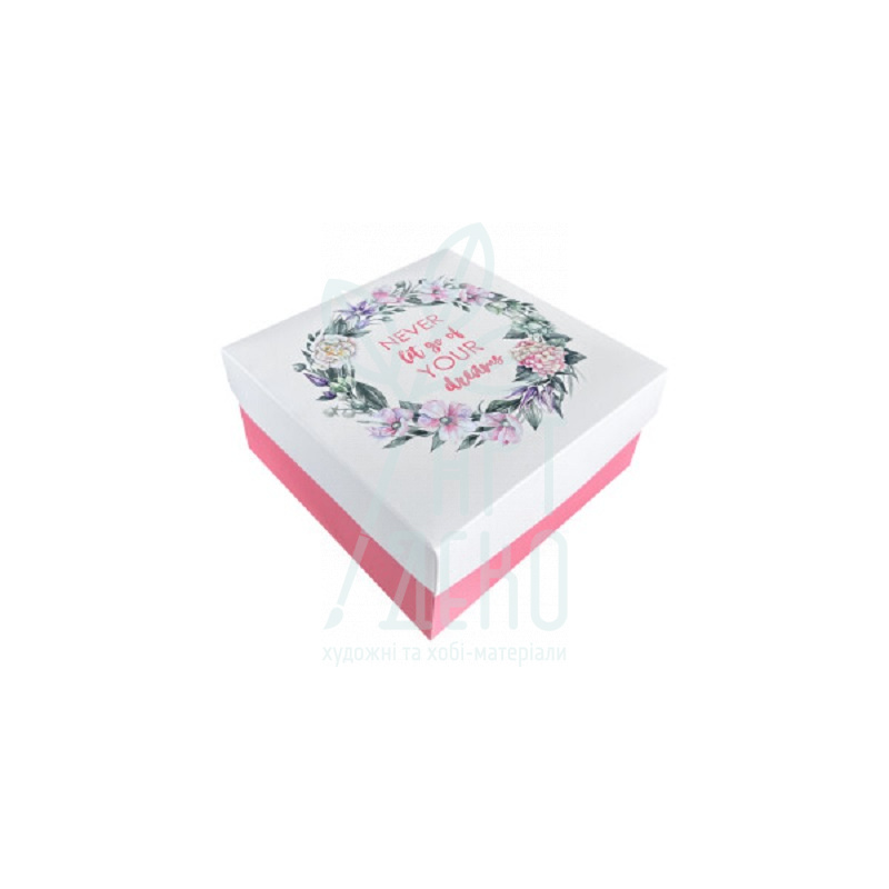 Коробка подарункова "Квітковий віночок", 14х14х7 см, Україна