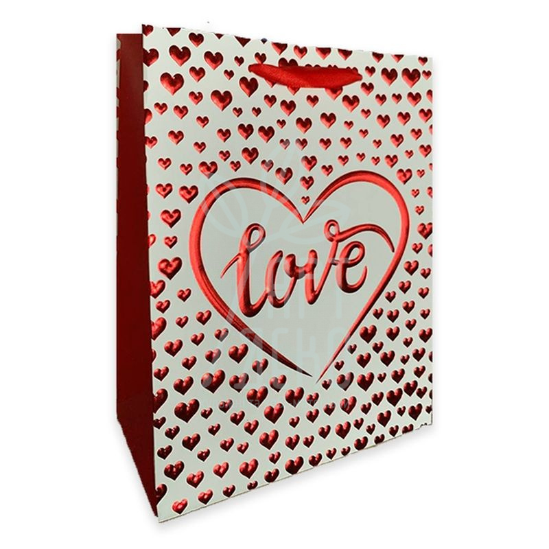 Пакет подарунковий "Люблю тебе", 26х32х10 см, Україна