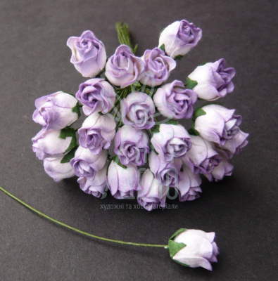 Квіти паперові Бутон шипшини, фіолетові, 0,8 см, 10 шт., Тайланд