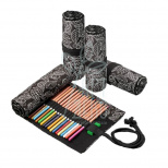 Пенал-згорток для олівців тканинний, чорний, Monet