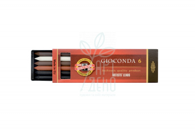 Набір грифелів Gioconda, Основні кольори, 5,6 мм, 6 шт, KOH-I-NOOR