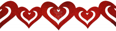 Декор з фетру "Гірлянда з сердець", червона, 95 см, 2 шт., Китай