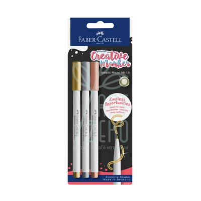 Набір маркерів Creative Metallic, 3 шт, Faber-Castell