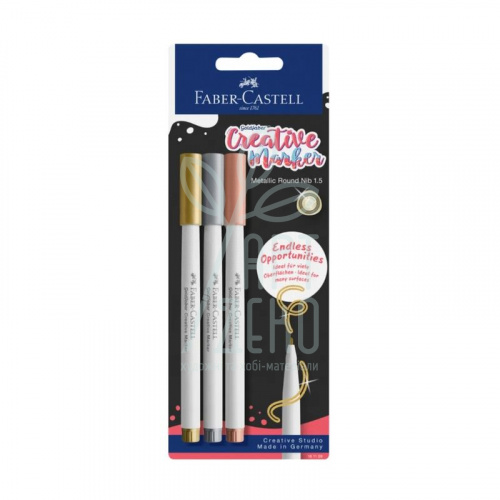 Набір маркерів Creative Metallic, 3 шт, Faber-Castell
