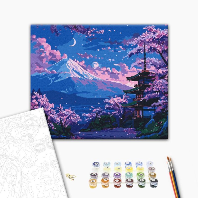 Набір для розпису за номерами "Храм біля гори Фудзі", 40х50 см, Brushme