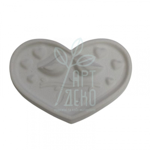 Гіпсова фігурка Серце з пташками, 9х7 см, Україна