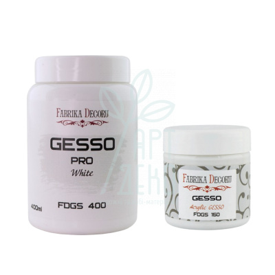 Грунт акриловий прозорий Gesso, білий, Фабрика Декору