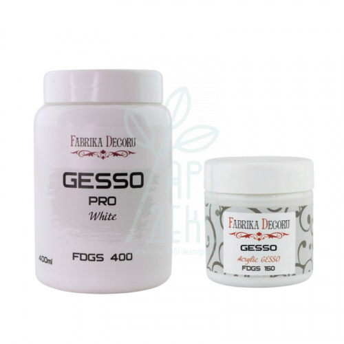 Грунт акриловий прозорий Gesso, білий, Фабрика Декору