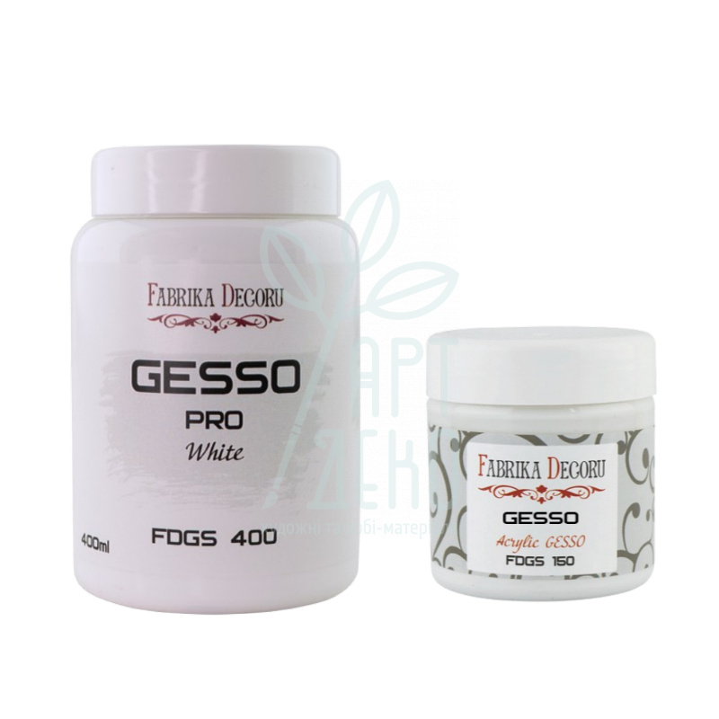 Грунт акриловий прозорий Gesso, білий, Фабрика Декору