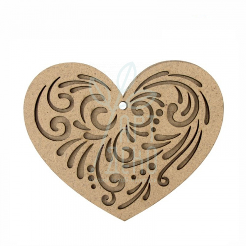 Набір заготовок "Серце 3D ажурне 2", ДВП, 10х8 см, 2 шт, ROSA Talent