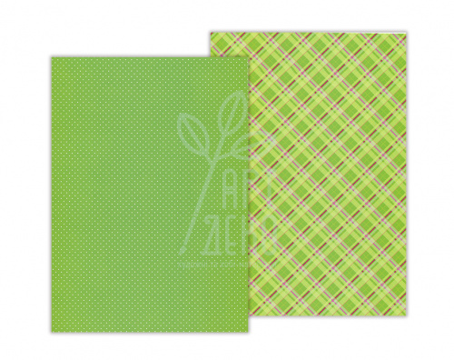Папір з малюнком, двосторонній "Клітинка", А4 (21х29,7 см), Зелений, 300 г/м2, Heyda