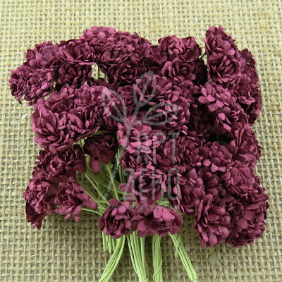 Квіти паперові Гіпсофіла, бордова, 1 см, 10 шт., Тайланд