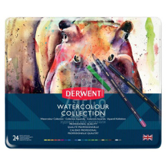 Набір олівців акварельних WaterСolour Collection, в металевій коробці, 24 предмети, DERWENT Набір олівців акварельних WaterСolour Collection, в металевій коробці, 24 предмети, DERWENT