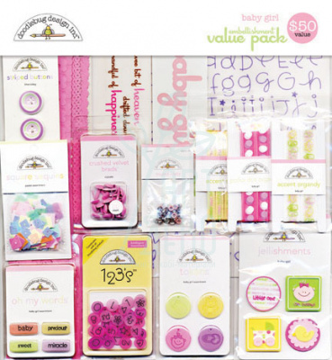 Набір для творчості Baby Girl embelishment value pack, Doodlebug