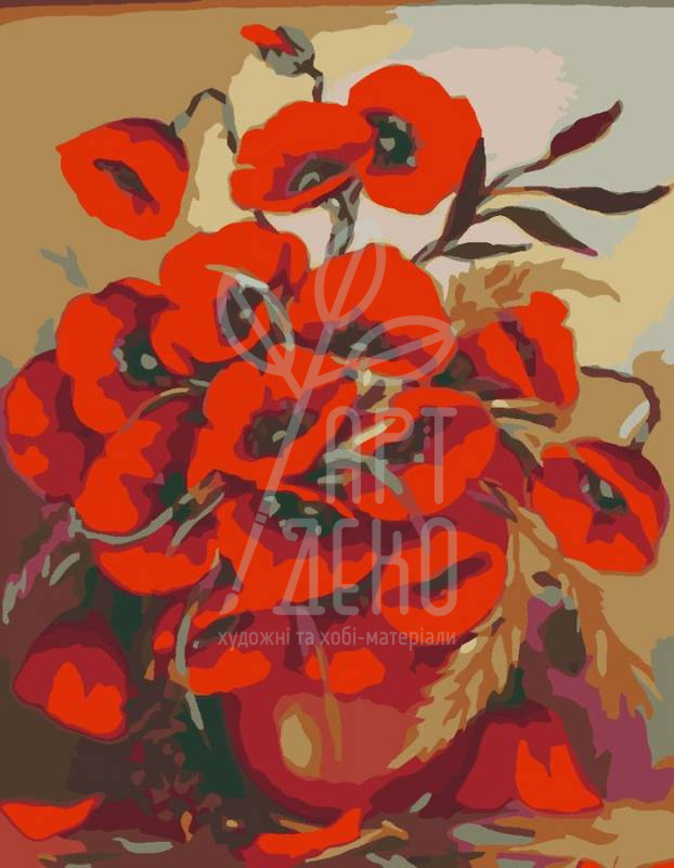 Набір для розпису за номерами "Маки", 35х45 см, ROSA START