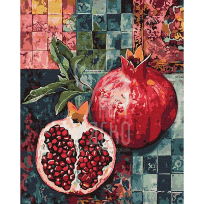 Набір для розпису за номерами "Червоний гранат", 40х50 см, Ідейка