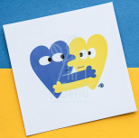 Листівка патріотична "Серця України", 13х13 см, Україна