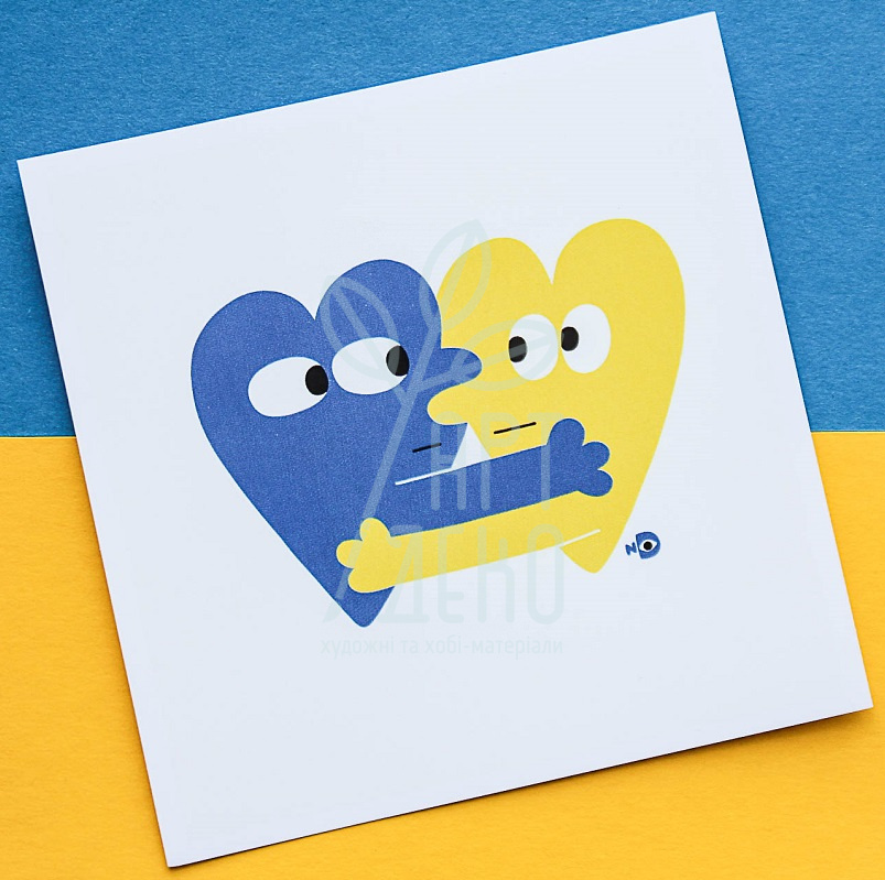 Листівка патріотична "Серця України", 13х13 см, Україна