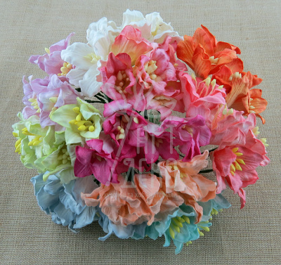 Квіти паперові Лілія, пастельні тони, 3 см, 5 шт., Тайланд