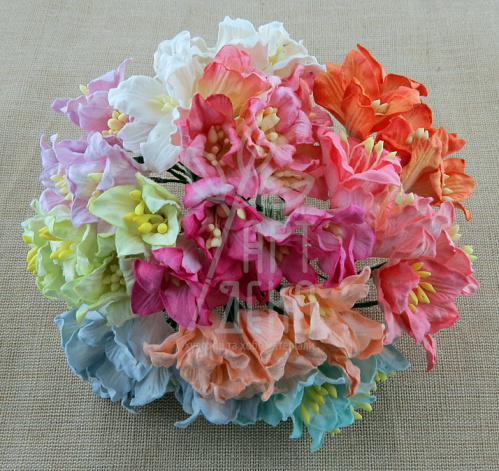 Квіти паперові Лілія, пастельні тони, 3 см, 5 шт., Тайланд
