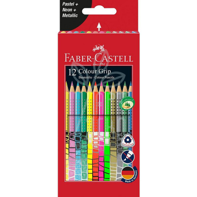 Набір олівців акварельних COLOUR GRIP 2001 Buntstifte, тригранні, 12 шт, Faber-Castell Набір олівців акварельних COLOUR GRIP 2001 Buntstifte, тригранні, 12 шт, Faber-Castell
