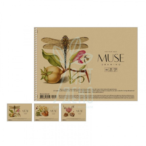 Альбом для малювання "MUSE", А4 (21х29,7 см), 150 г/м2, 30 л., Школярик