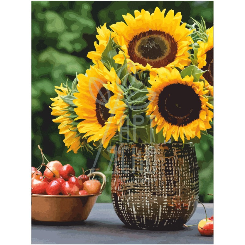 Полотно на картоні з контуром Натюрморт №34, 30х40 см, бавовна, акрил, ROSA Start