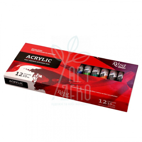 Набір акрилових фарб Studio, 12x10 мл, ROSA