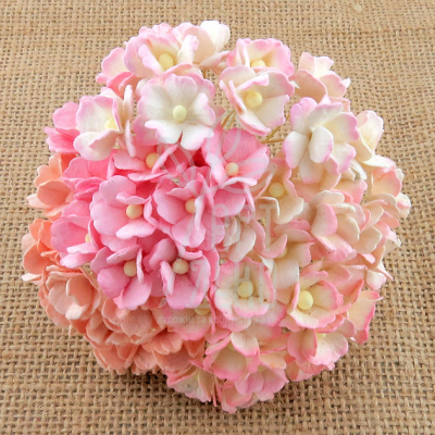 Квіти паперові Гортензія, рожеві тони, 1,5 см, 20 шт., Тайланд