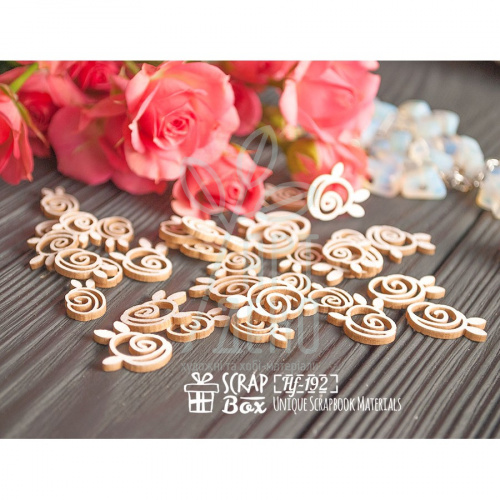 Набір чипбордів "Зефірні трояндочки", 30 шт, Скрапбокс