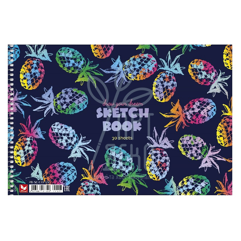 Альбом для малювання Scetch Book, спіраль, А4 (21х29,7 см), 30 л., Школярик