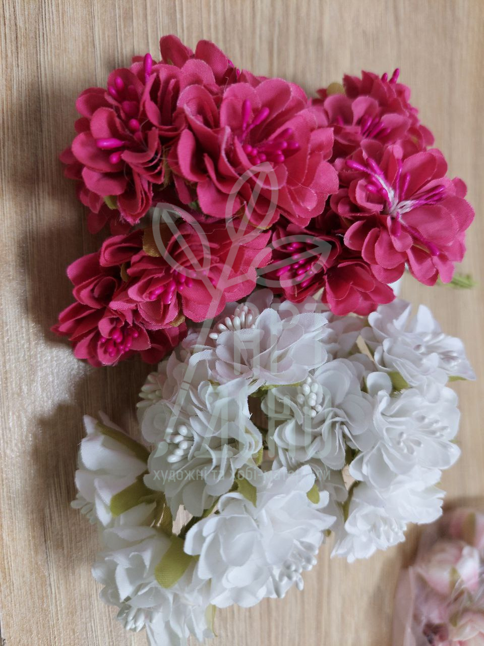 Набір квітів з тканини "Олеандра", 6 шт., кольори в асортименті