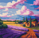 Набір для розпису за номерами "Лавандове поле", 30х30 см, Ідейка