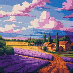 Набір для розпису за номерами "Лавандове поле", 30х30 см, Ідейка