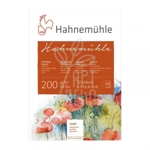 Склейка для акварелі Cold Press, 17х24 см, 200 г/м2, 20 л., Hahnemuhle