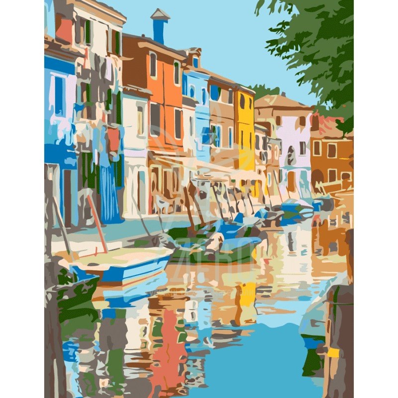 Набір для розпису за номерами "Місто на воді", 35х45 см, ROSA START