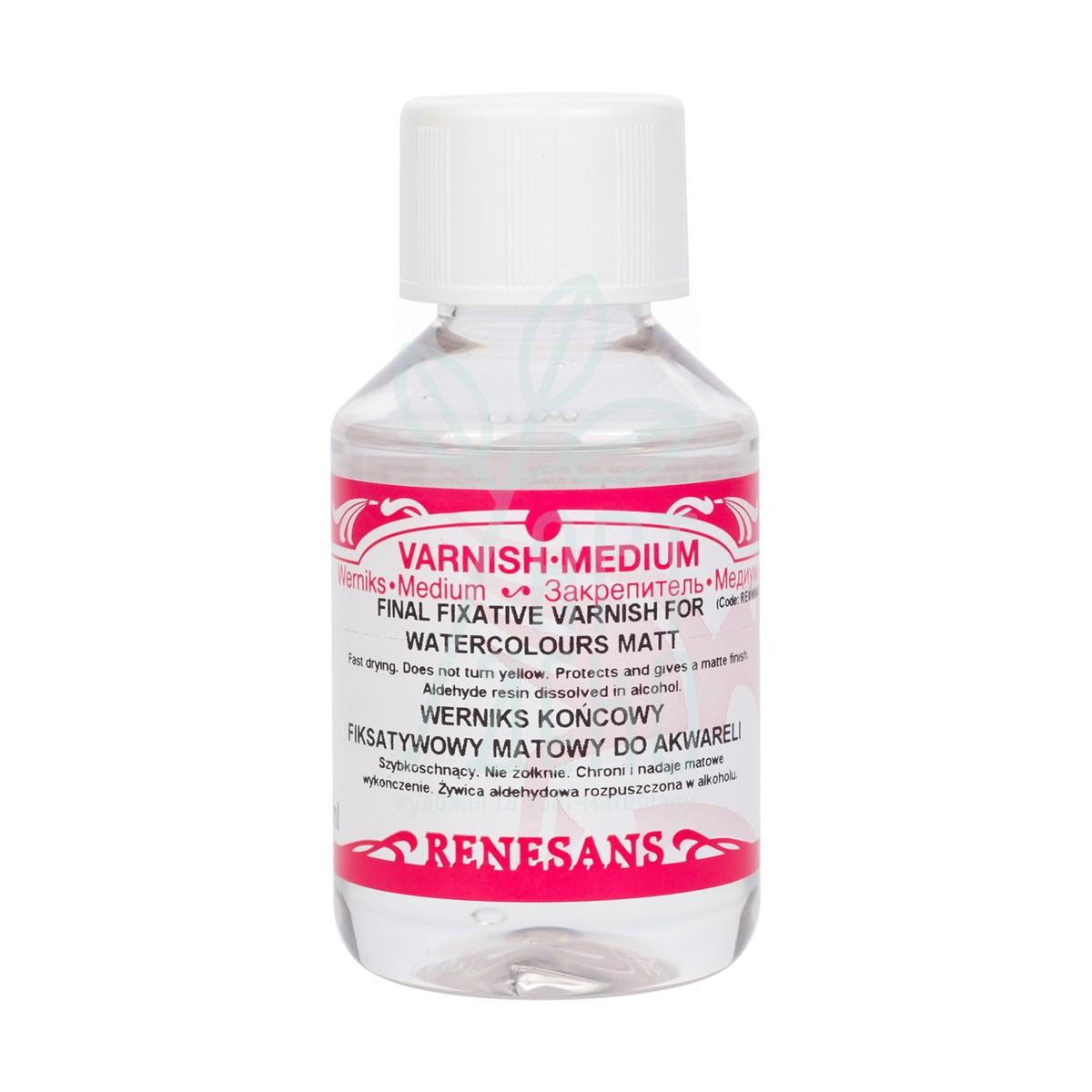 Лак фінішний для акварелі, матовий, 100 мл, Renesans