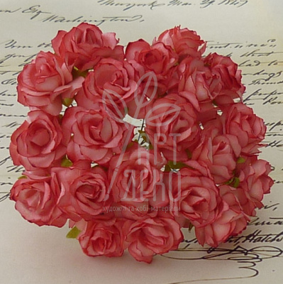 Квіти паперові Троянда Wild Rose, червоно-біла, 3 см, 5 шт., Тайланд