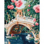 Набір для розпису за номерами "Міст та квіти", 40х50 см, Ідейка