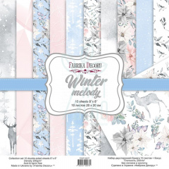 Набір паперу для скрапбукінгу, двосторонній "Winter melody", 20х20 см, 10 шт, FD