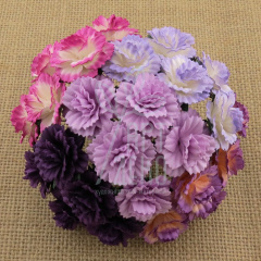 Квіти паперові Гвоздика, фіолетові тони, 2,5 см, 5 шт., Тайланд
