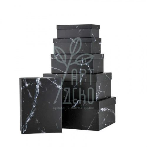 Коробка подарункова "Чорний мармур", Україна