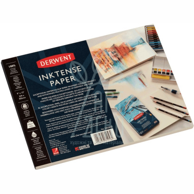 Склейка для акварелі Inktense, 17,78х25,4 см, 300 г/м2, 20 л., 100% бавовна, DERWENT Склейка для акварелі Inktense, 17,78х25,4 см, 300 г/м2, 20 л., 100% бавовна, DERWENT