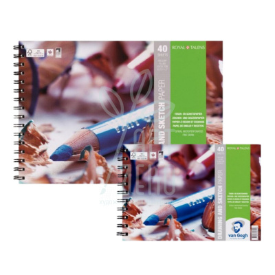 Альбом для рисунку Van Gogh, спіраль, 160 г/м2, 40 л., Royal Talens