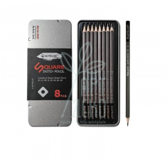 Набір олівців чорнографітних Square, (2H,H,HB,B,2B,4B,6B,8B), 8 шт, Acmeliae