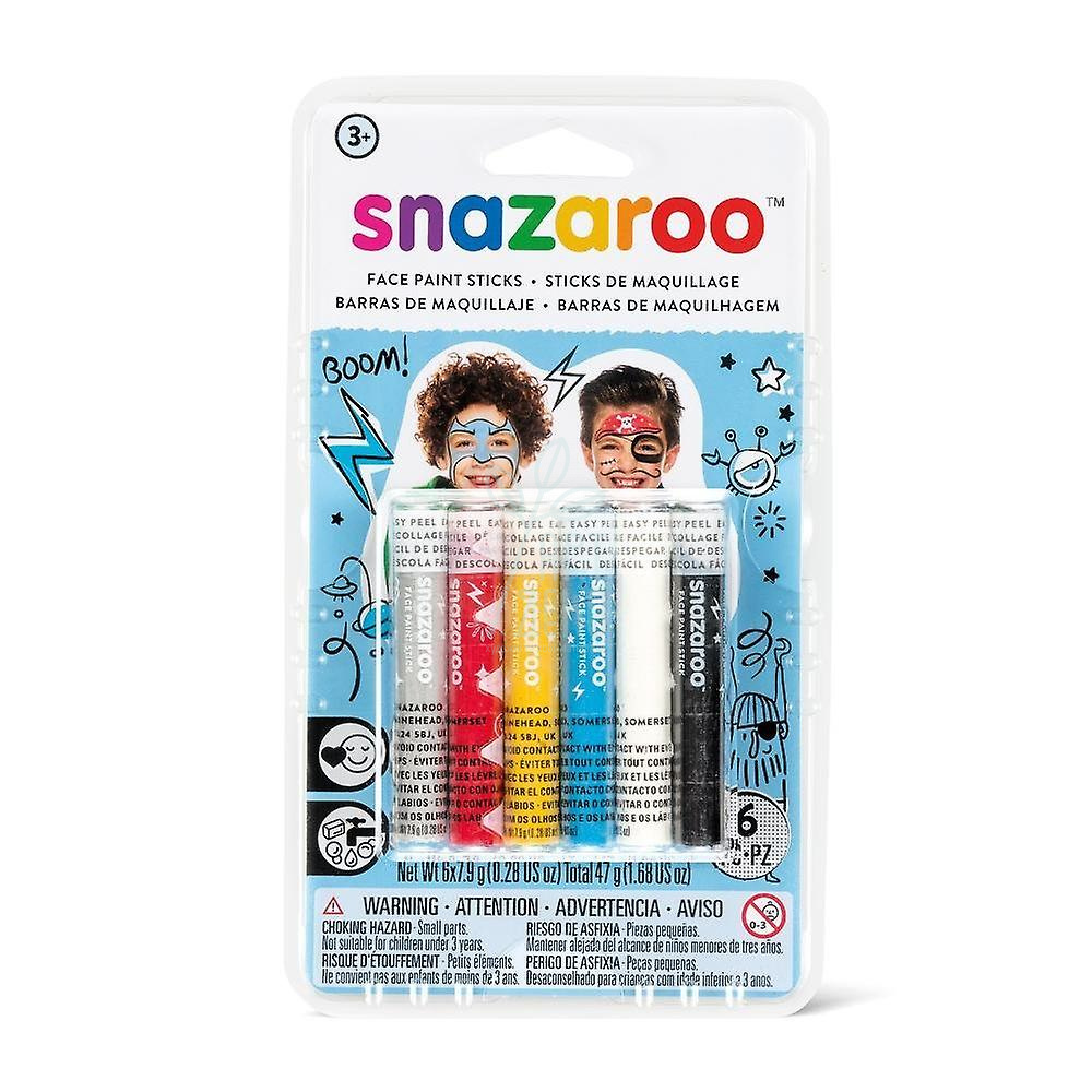 Набір фарб для аквагриму Boys face painting sticks set, 6 кол., Snazaroo