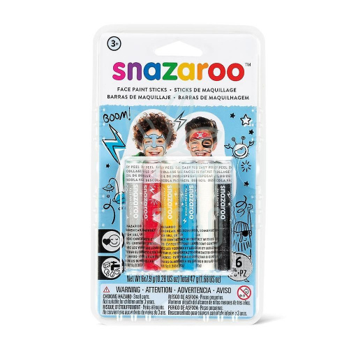 Набір фарб для аквагриму Boys face painting sticks set, 6 кол., Snazaroo