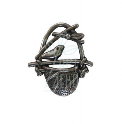 Підвіска металева "Пташка в корзині", античне срібло, 17х22 мм, Scrapberry's