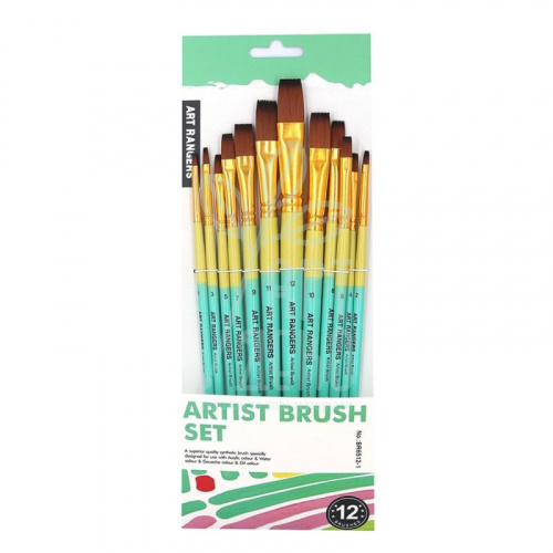 Набір пензлів Нейлон плоскі (№1-12), 12 шт, Art Rangers