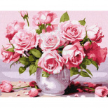 Набір для розпису за номерами "Рожеві троянди", 40х50 см, Ідейка